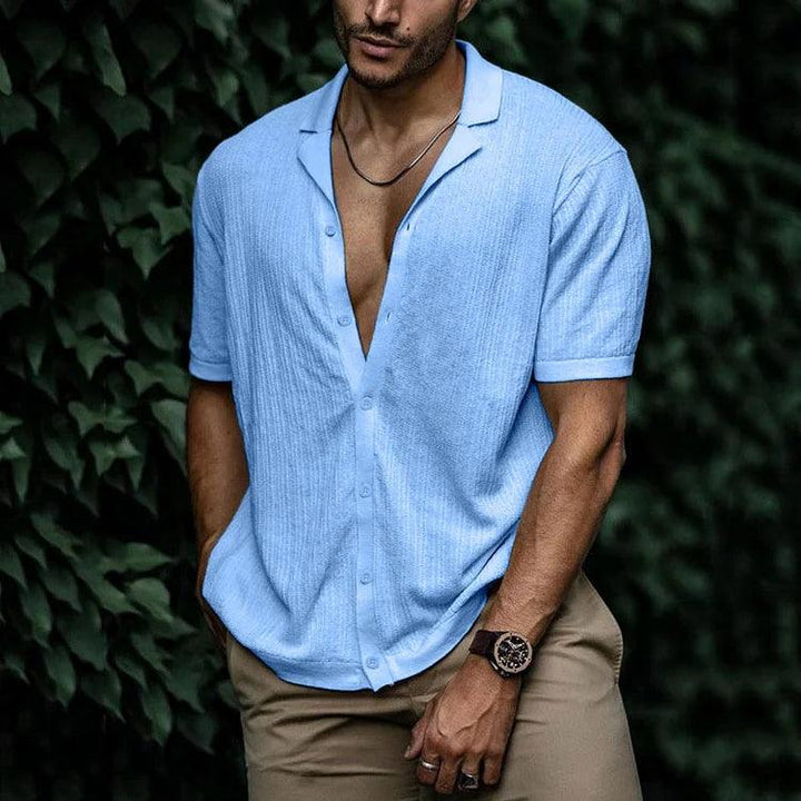 Sommerhemd Herren Kurzarm | Freizeithemd Herren Knopfleiste | Herren Hemd Casual Sommer