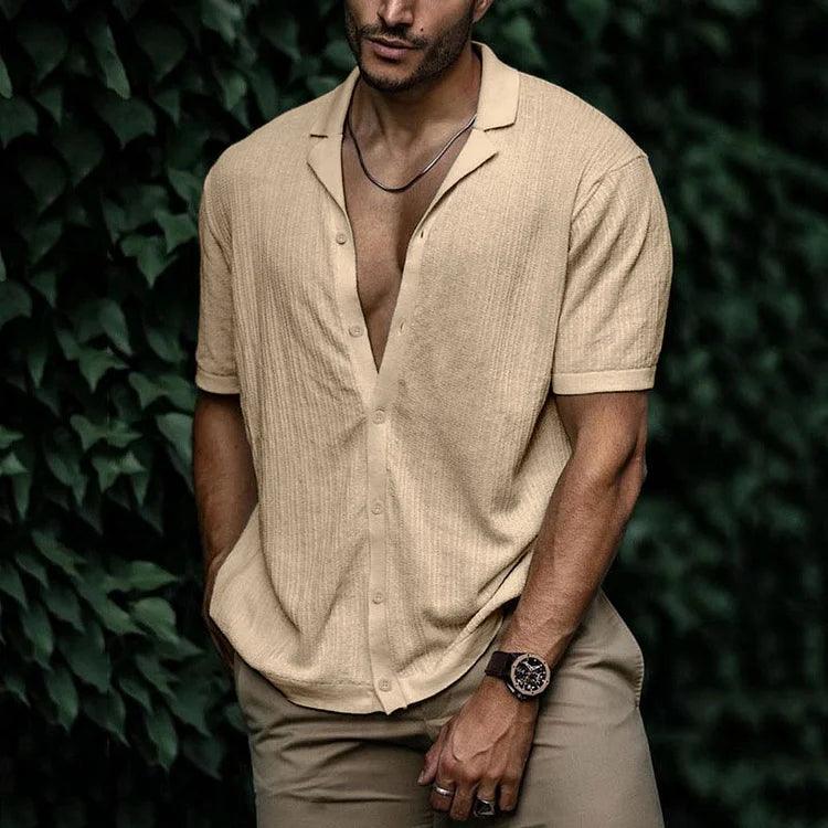 Sommerhemd Herren Kurzarm | Freizeithemd Herren Knopfleiste | Herren Hemd Casual Sommer
