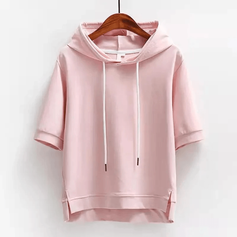 Hoodie Damen Kurzarm | Kapuze Kordelzug Sommer | Kurzarmhoodie Lässig Casual