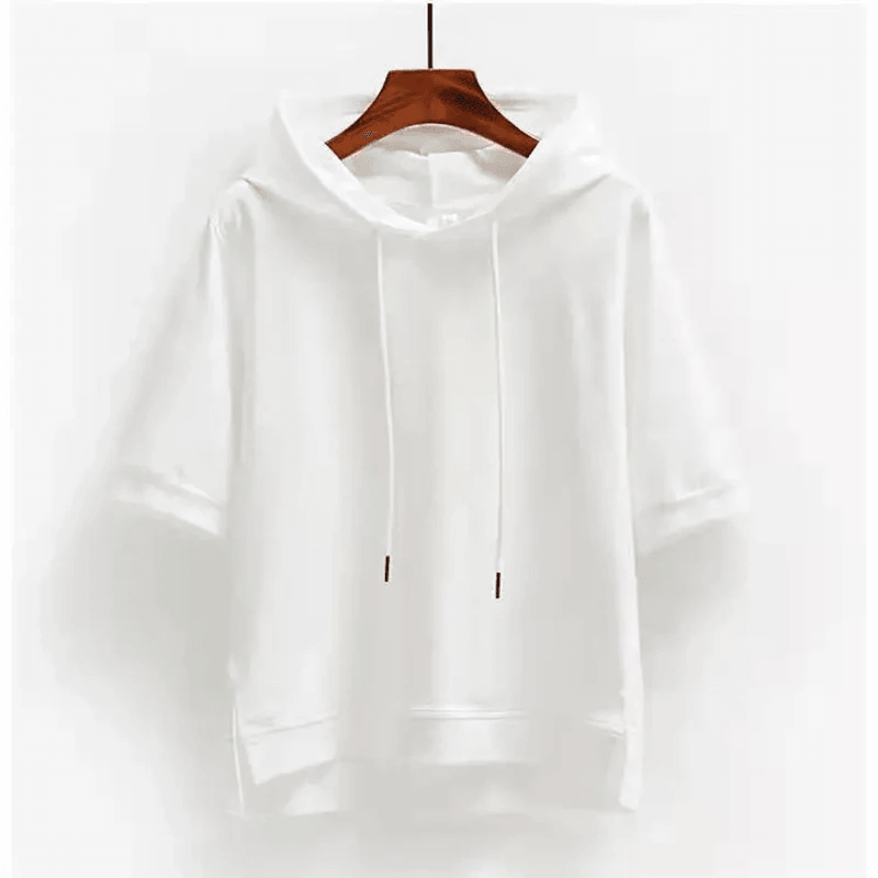 Hoodie Damen Kurzarm | Kapuze Kordelzug Sommer | Kurzarmhoodie Lässig Casual