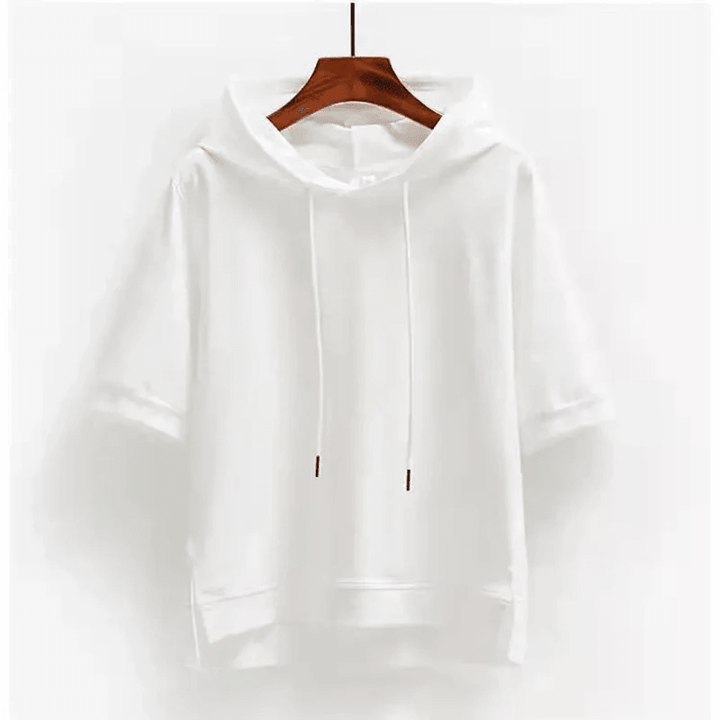 Hoodie Damen Kurzarm | Kapuze Kordelzug Sommer | Kurzarmhoodie Lässig Casual