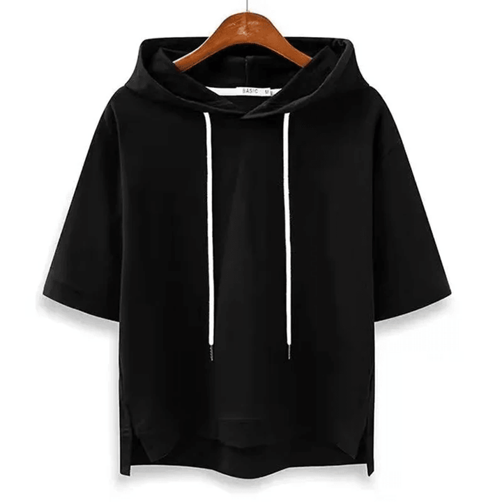 Hoodie Damen Kurzarm | Kapuze Kordelzug Sommer | Kurzarmhoodie Lässig Casual