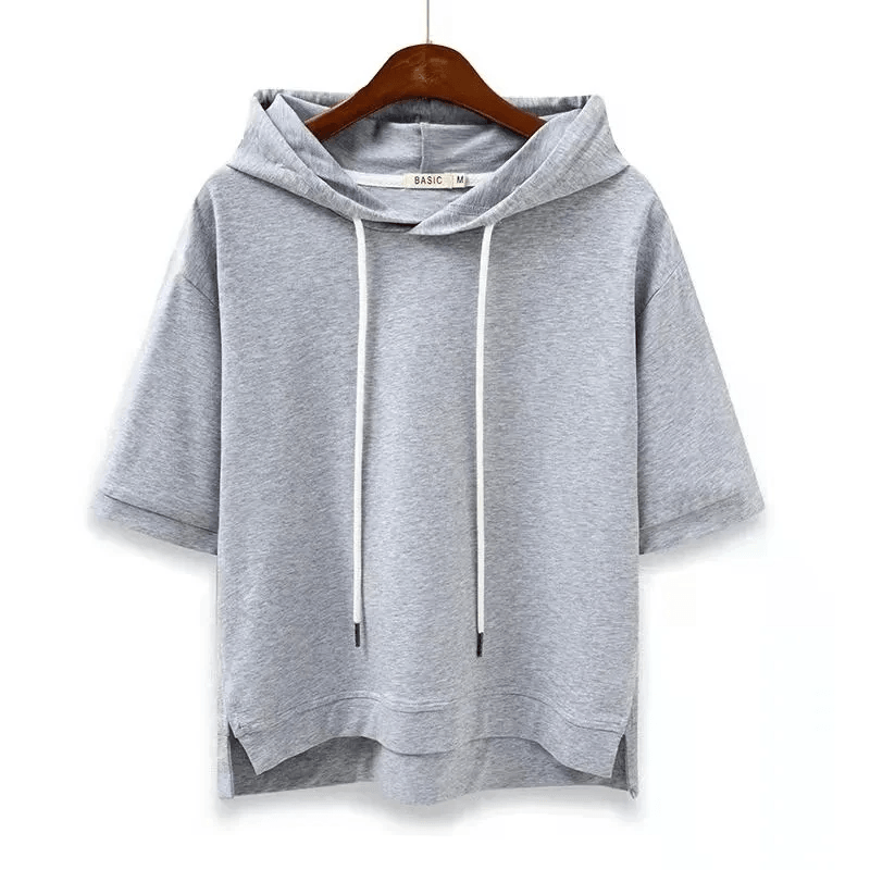 Hoodie Damen Kurzarm | Kapuze Kordelzug Sommer | Kurzarmhoodie Lässig Casual