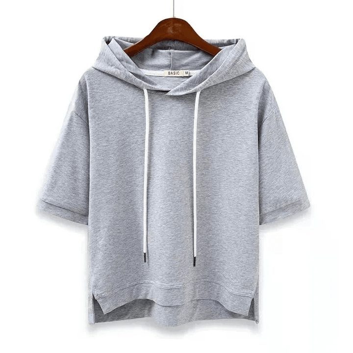 Hoodie Damen Kurzarm | Kapuze Kordelzug Sommer | Kurzarmhoodie Lässig Casual