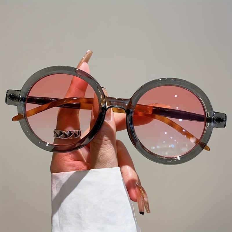 Sonnenbrille Damen Rund Vintage | Retro Acetat UV400 Schutz | Bunte Fassung Sommer