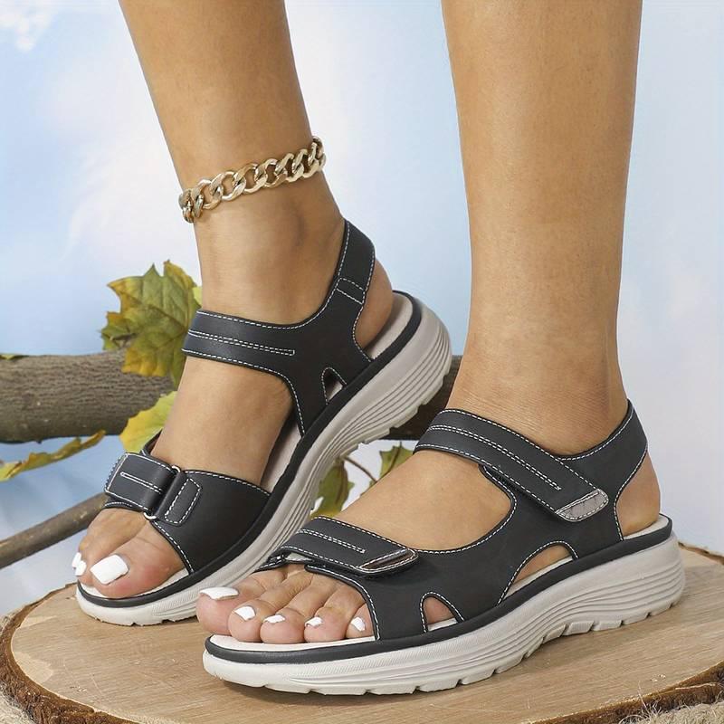 Sandalen Damen Sport | Sandalen Damen Verstellbarer Riemen | Wandersandalen Damen Schwarz Bequem