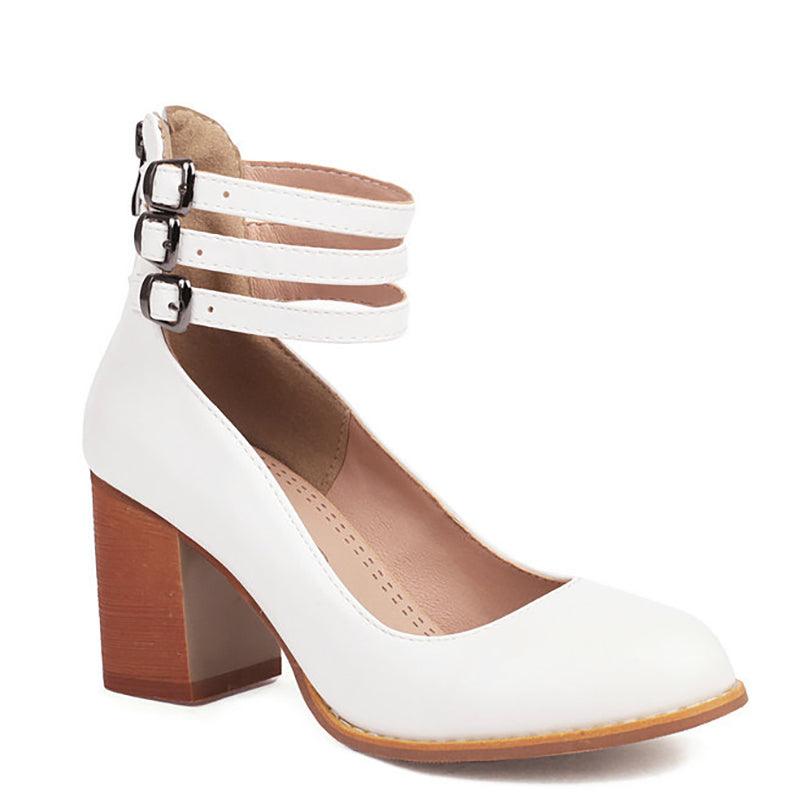 Sandalen Damen Blockabsatz | Knöchelriemen Schlicht Minimalistisch | Riemchensandalen Sommer