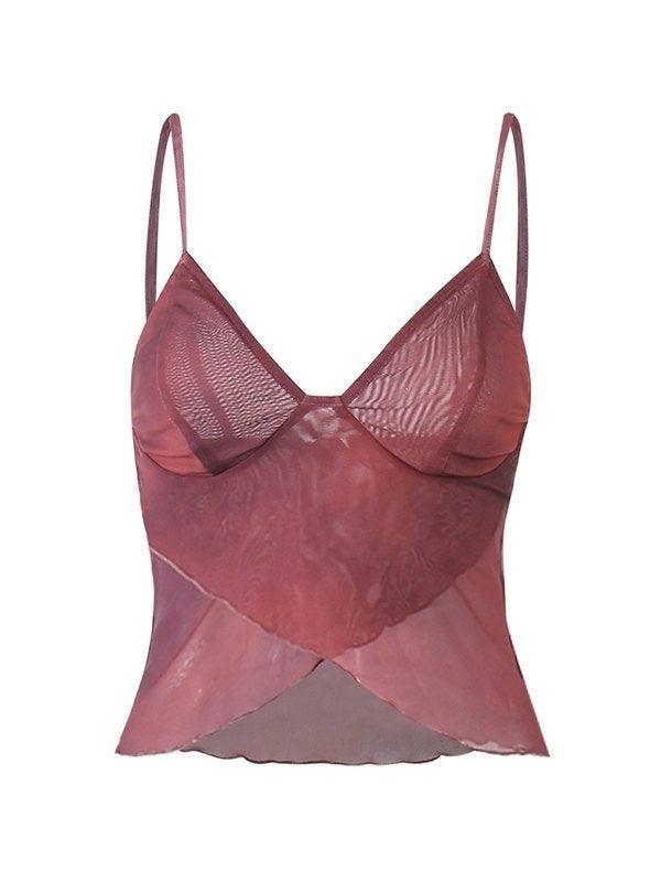 Top Damen V-Ausschnitt Ärmellos | Asymmetrisch Rüschen Cropped | Sommertop Strand Casual