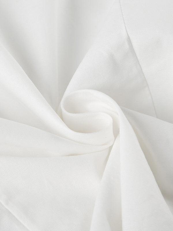 Hemd Damen Weiss Kurzarm | Umlegekragen Schlank Geschnitten | Sommerhemd Casual Elegant