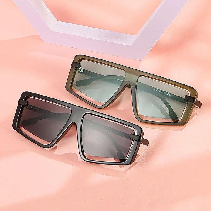 Brille Damen Übergross | Eckig Vintage UV400 Schutz | Sonnenbrille Quadratisch Retro