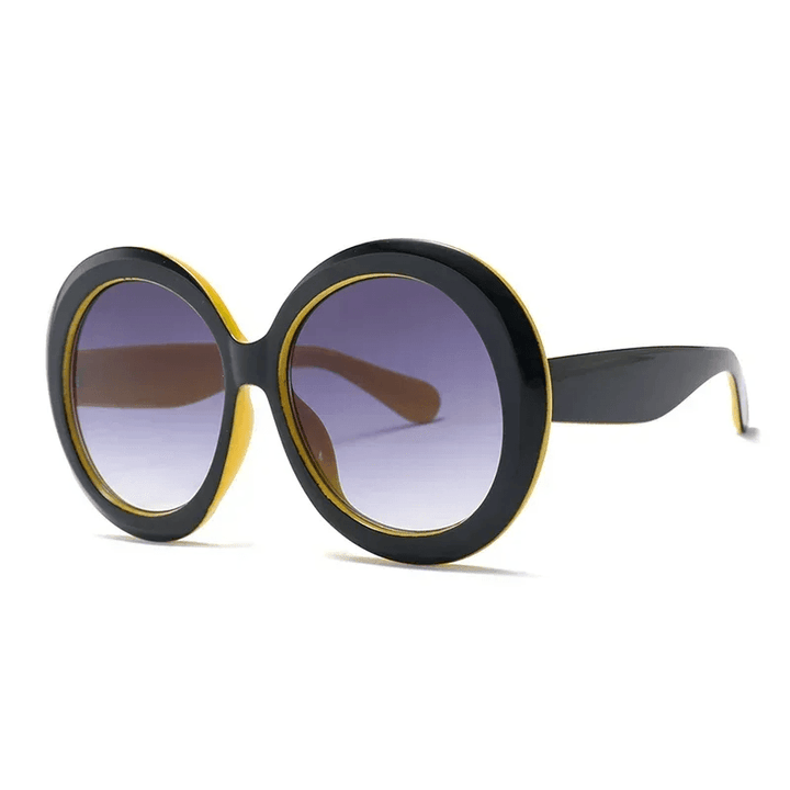 Sonnenbrille Damen Oversized Rund | Farbblock UV400 Schutz | Statement Sonnenbrille Sommer