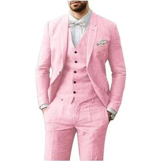 Herrenanzug Dreiteilig Sommer | Anzug Herren mit Weste | Hochzeitsanzug Herren Lässig Elegant