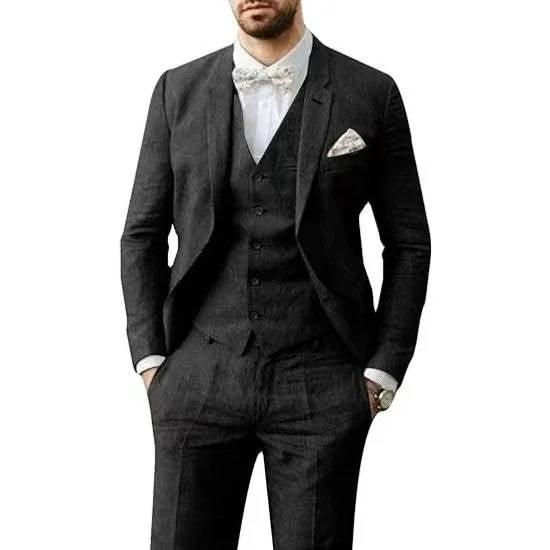 Herrenanzug Dreiteilig Sommer | Anzug Herren mit Weste | Hochzeitsanzug Herren Lässig Elegant