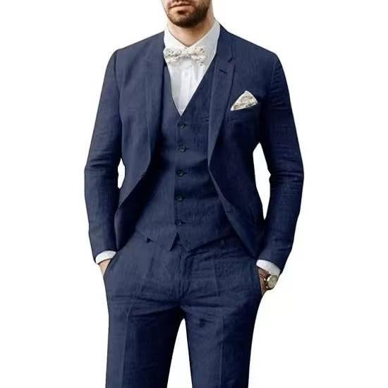 Herrenanzug Dreiteilig Sommer | Anzug Herren mit Weste | Hochzeitsanzug Herren Lässig Elegant
