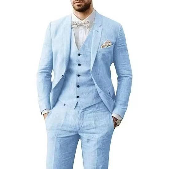 Herrenanzug Dreiteilig Sommer | Anzug Herren mit Weste | Hochzeitsanzug Herren Lässig Elegant