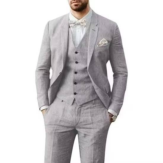 Herrenanzug Dreiteilig Sommer | Anzug Herren mit Weste | Hochzeitsanzug Herren Lässig Elegant
