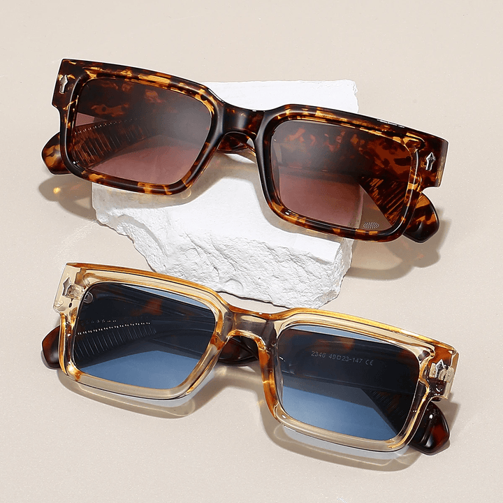 Sonnenbrille Damen Eckig | Vintage Verlaufsgläser UV-Schutz | Retro Sonnenbrille Sommer