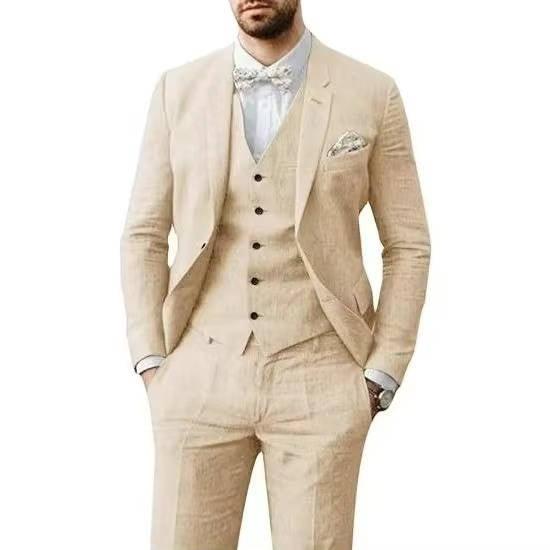 Herrenanzug Dreiteilig Sommer | Anzug Herren mit Weste | Hochzeitsanzug Herren Lässig Elegant