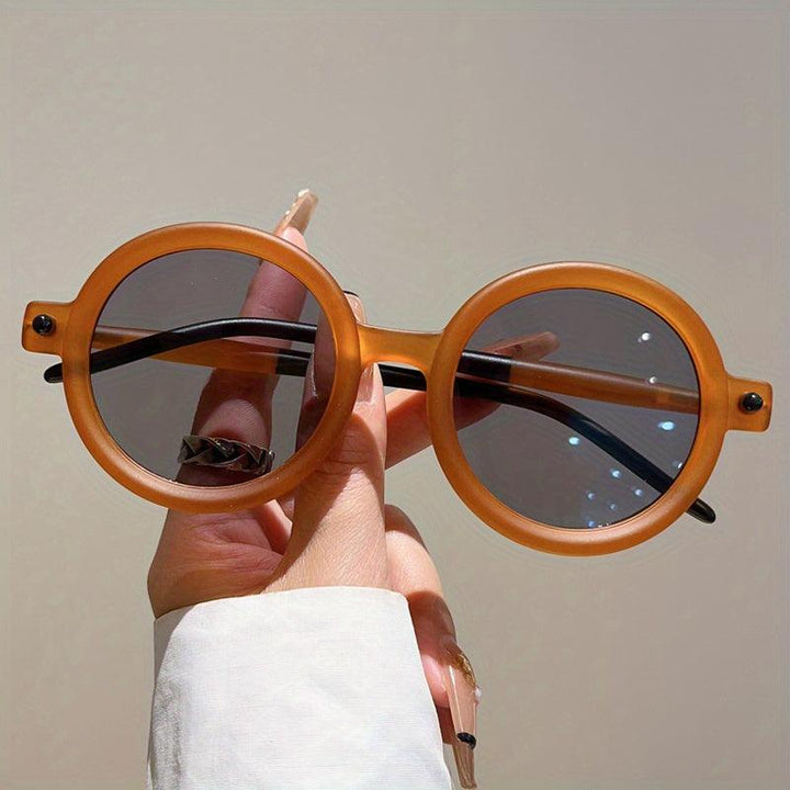 Sonnenbrille Damen Rund Vintage | Retro Acetat UV400 Schutz | Bunte Fassung Sommer