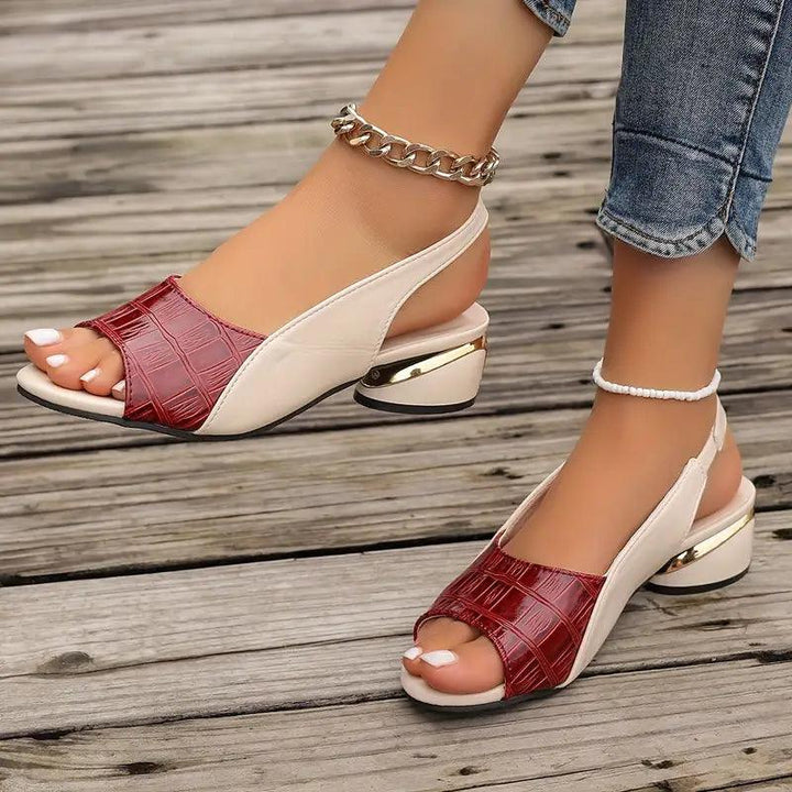 Sandalen Damen Blockabsatz | Hochzeitsschuhe Geschlossene Zehen | Elegante Riemchensandalen