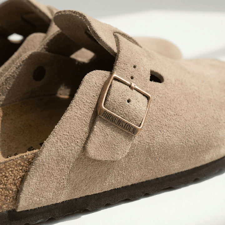 Clogs Herren Wildleder | Pantoletten mit Schnalle | Hausschuhe Herren Bequem
