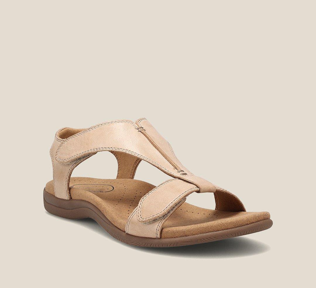 Sandalen Damen T-Steg | Veganes Leder Gepolstert Komfort | Sommersandalen Memory Foam