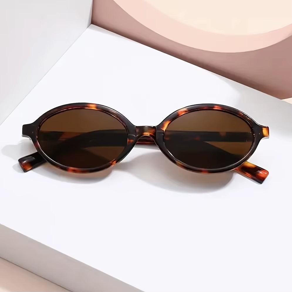 Sonnenbrille Damen Oval Retro | Acetat Gold Akzente UV400 | Vintage Modern Sommer