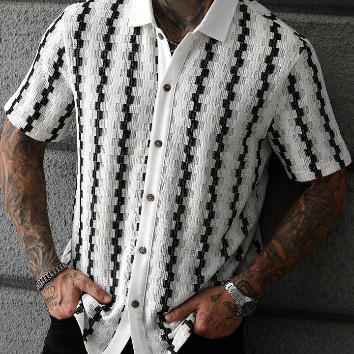 Gestreiftes Hemd Herren Kurzarm | Sommerhemd Herren Streifen | Freizeithemd Herren Gestreift