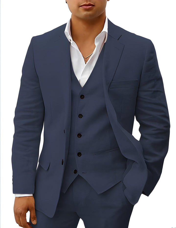 Anzug Herren Dreiteilig Hochzeit | Männer Sommeranzug mit Weste | Hochzeitsanzug Strand Elegant