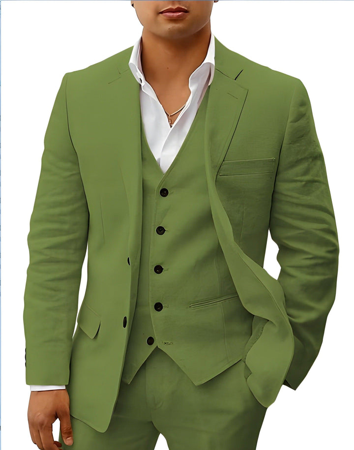 Anzug Herren Dreiteilig Hochzeit | Männer Sommeranzug mit Weste | Hochzeitsanzug Strand Elegant