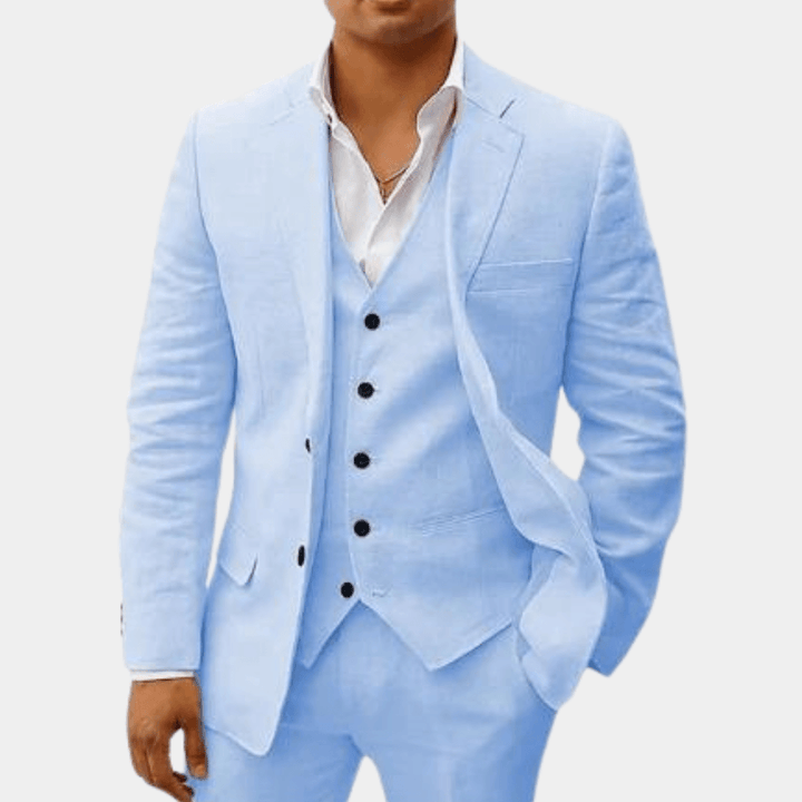 Anzug Herren Dreiteilig Hochzeit | Männer Sommeranzug mit Weste | Hochzeitsanzug Strand Elegant