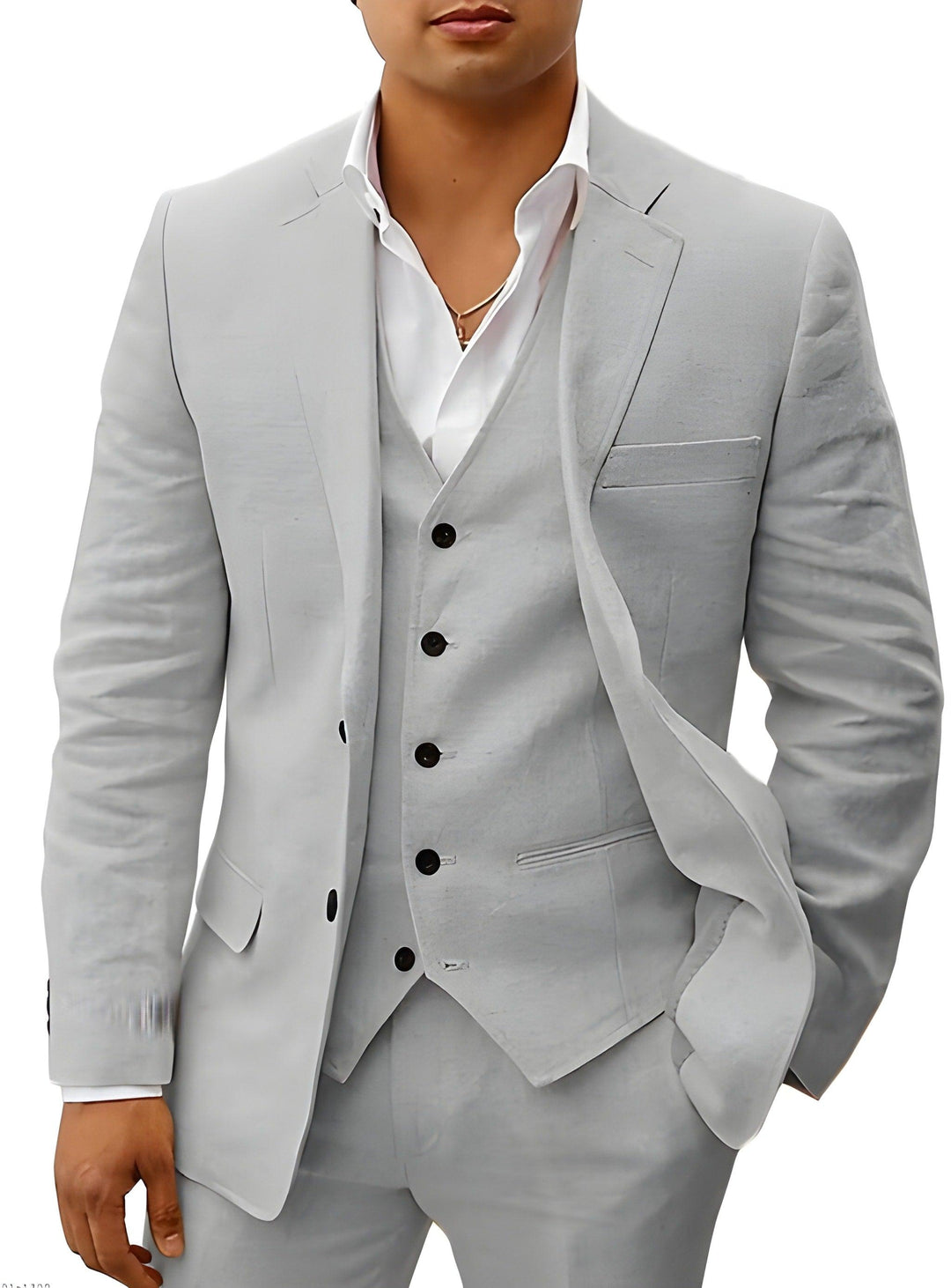 Anzug Herren Dreiteilig Hochzeit | Männer Sommeranzug mit Weste | Hochzeitsanzug Strand Elegant