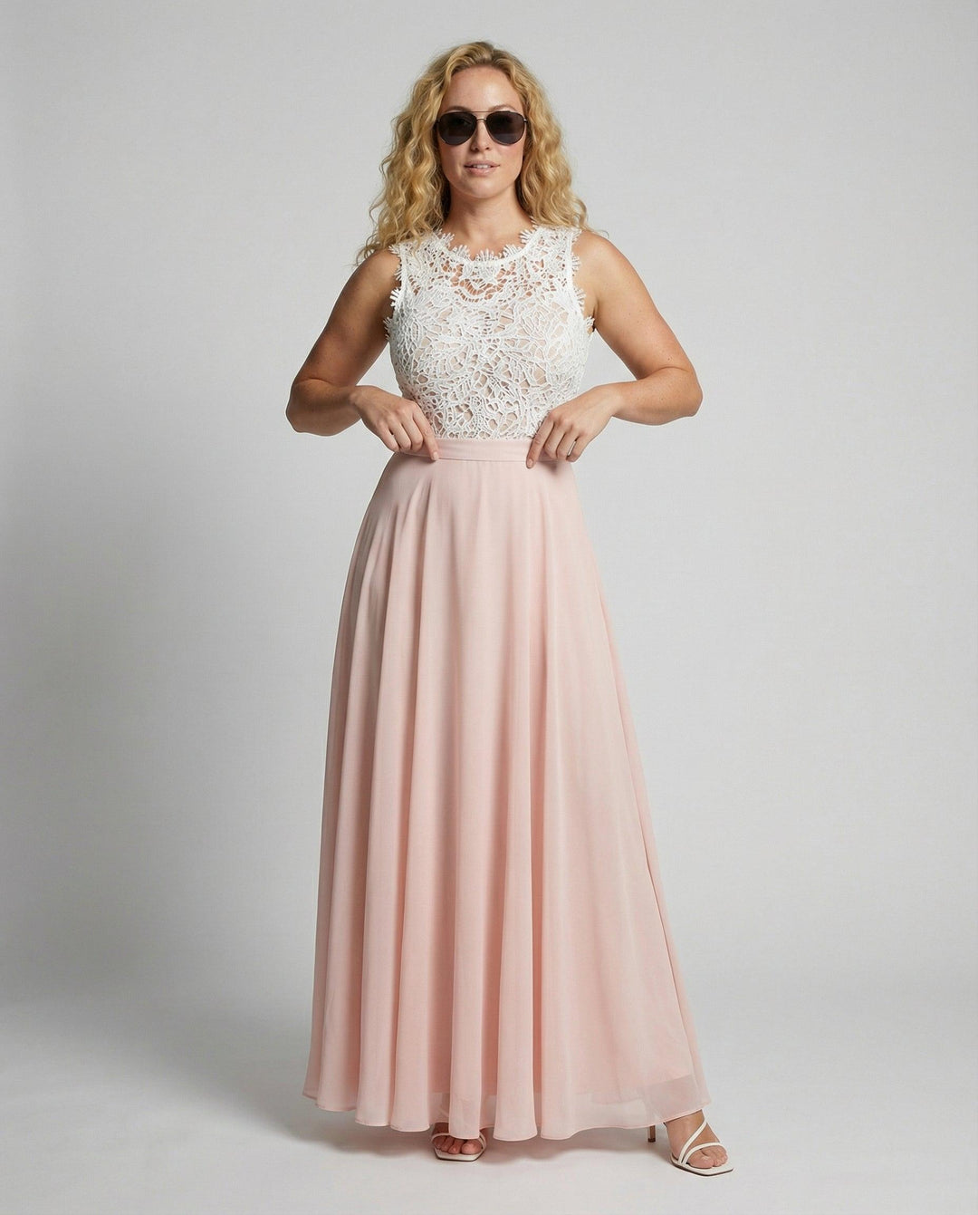 Spitzenkleid Damen Maxi | Abendkleid Lace Bodice Fliessend | Maxikleid Damen Spitze Elegant
