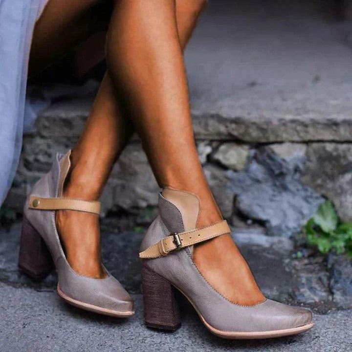 Sandalen mit Absatz Damen Geschlossen | Absatzschuhe Damen Knöchelriemen | Elegante Pumps Damen Riemen