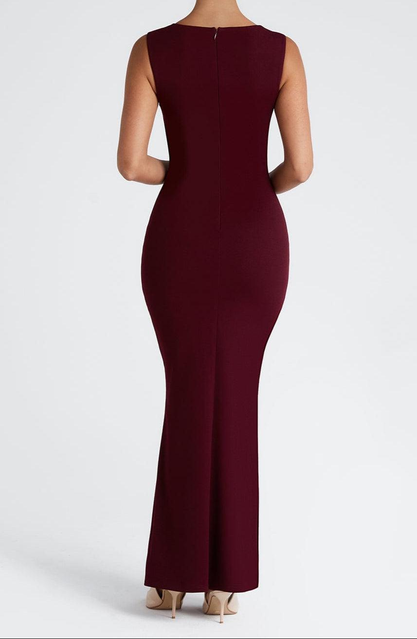 Bodycon Kleid Damen Maxi | Abendkleid Damen Eckiger Ausschnitt | Hochzeitsgast Kleid Damen Rückenausschnitt