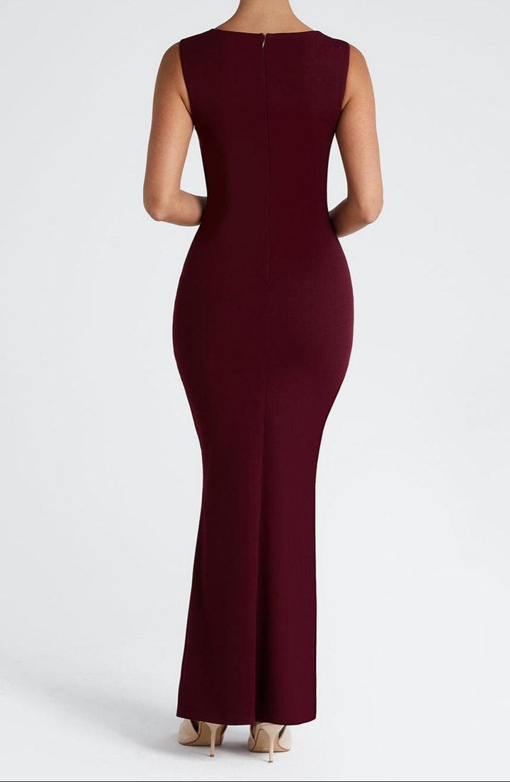 Bodycon Kleid Damen Maxi | Abendkleid Damen Eckiger Ausschnitt | Hochzeitsgast Kleid Damen Rückenausschnitt
