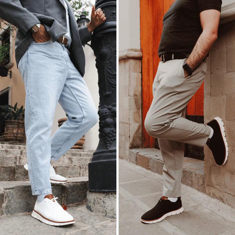 Herren Sneaker Strick Atmungsaktiv | Dicke Sohle Schnürung | Sommerschuhe Casual Leicht