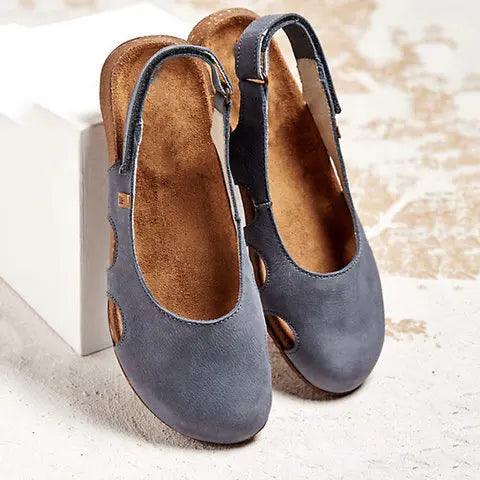 Ballerinas Damen Riemchen | Sandalen Damen Geschlossene Zehen | Sommerschuhe Damen Bequem Blau
