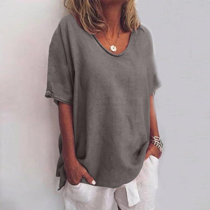 Bluse Damen Locker Kurzarm | Oversize Bluse Damen Leicht | Sommerbluse Damen Fliessend