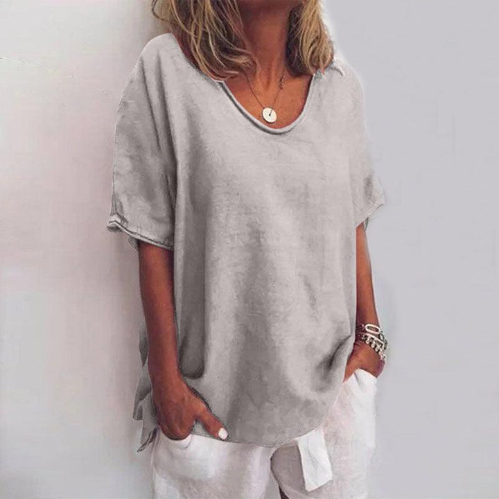 Bluse Damen Locker Kurzarm | Oversize Bluse Damen Leicht | Sommerbluse Damen Fliessend