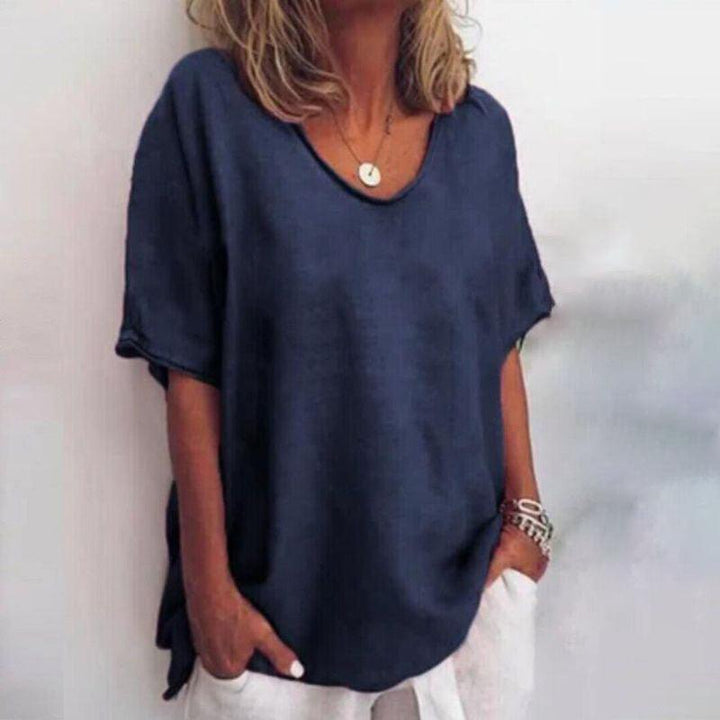 Bluse Damen Locker Kurzarm | Oversize Bluse Damen Leicht | Sommerbluse Damen Fliessend