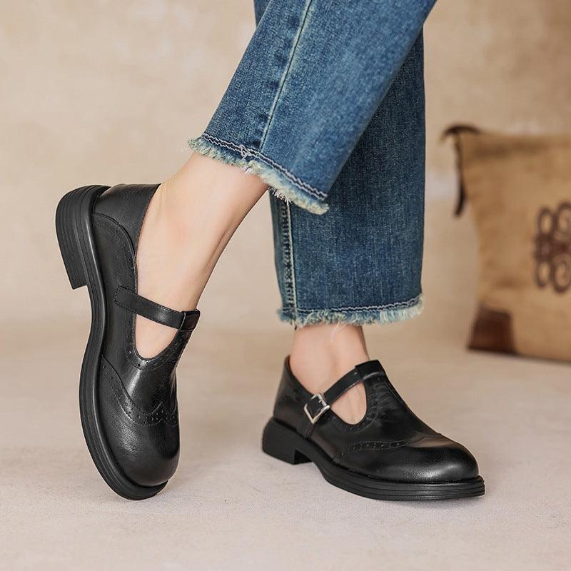 Mary Jane Schuhe Damen Braun | Loafer Damen Schnalle | Sommerschuhe Damen Bequem Vegan