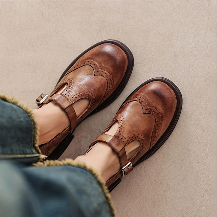 Mary Jane Schuhe Damen Braun | Loafer Damen Schnalle | Sommerschuhe Damen Bequem Vegan