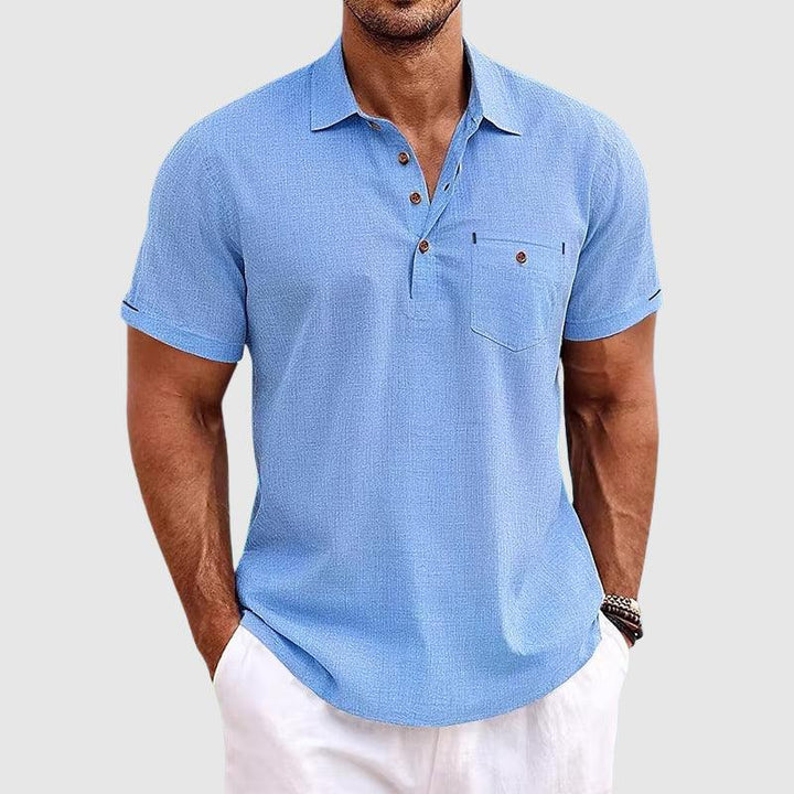 Poloshirt Herren Sommer Brusttasche Lässig | Polo Shirt Herren Kurzarm Casual | Herrenpolo Atmungsaktiv Vielseitig