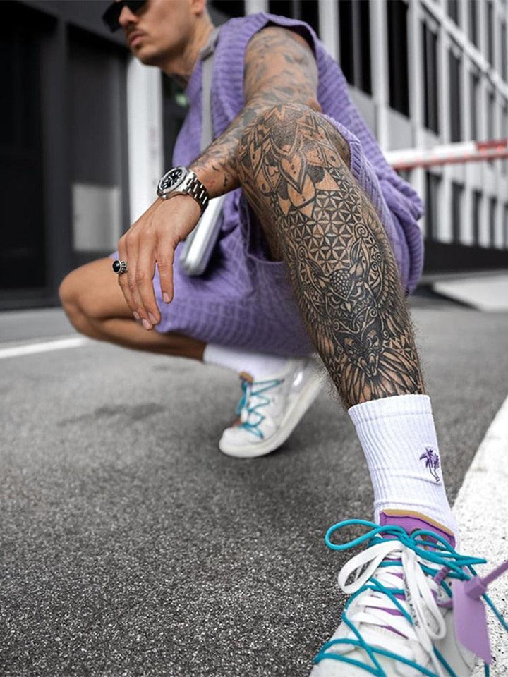 Herren Set Strick Ärmellos | Zweiteiler Shorts Rundhals | Sommerset Strick Locker