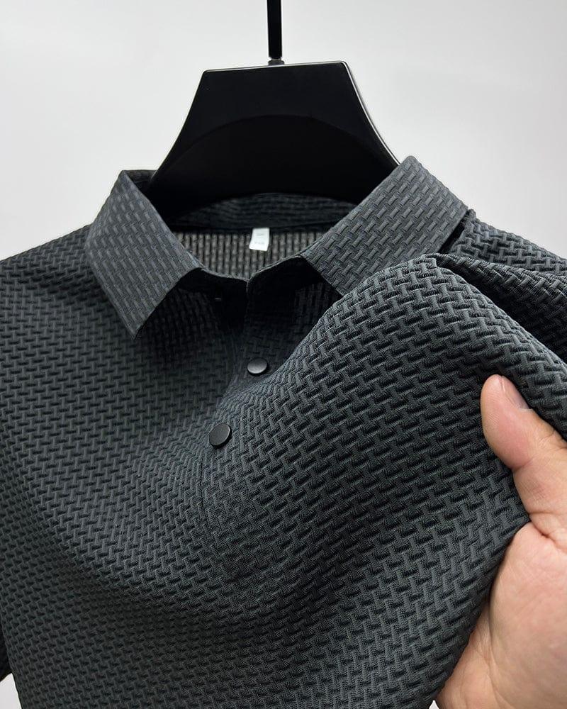 Poloshirt Herren Texturiert | Kurzarm Klassischer Kragen Knopfleiste | Sommerpolo Smart Casual