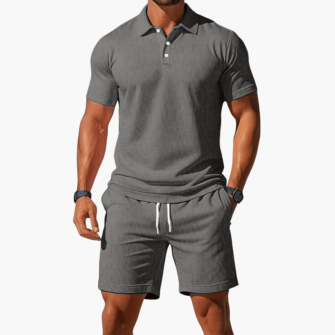 Polo Set Herren Sommer Kurzarm | Zweiteiler Herren Polo Shorts | Herren Freizeitoutfit Set