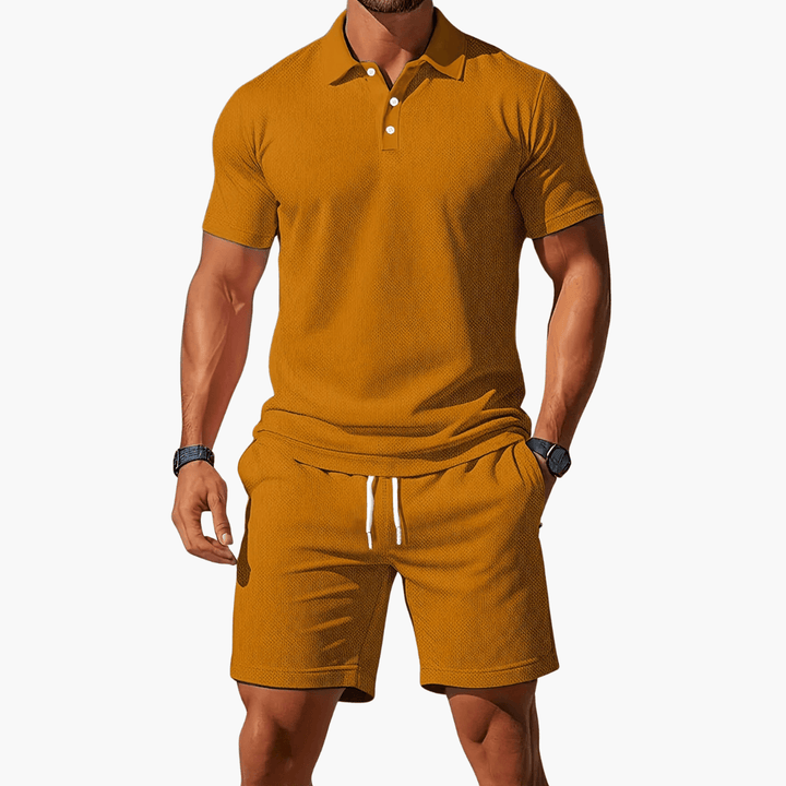 Polo Set Herren Sommer Kurzarm | Zweiteiler Herren Polo Shorts | Herren Freizeitoutfit Set