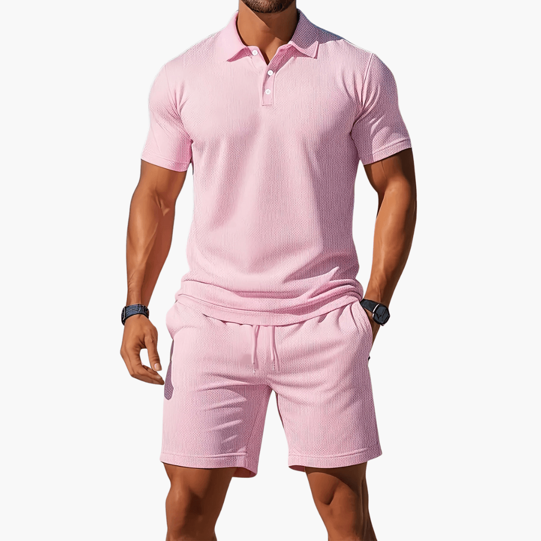 Polo Set Herren Sommer Kurzarm | Zweiteiler Herren Polo Shorts | Herren Freizeitoutfit Set