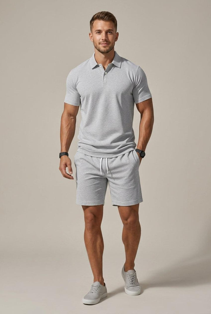 Herren Set Hemd Shorts Klassisch | Sommer Outfit Männer Kurzarm | Freizeitset Hemd mit Shorts